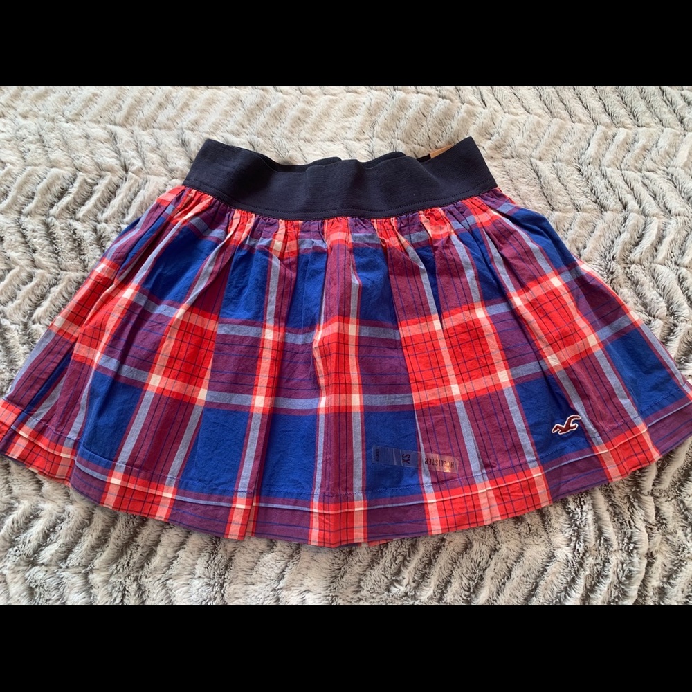 Red and Blue plaid hollister skirt